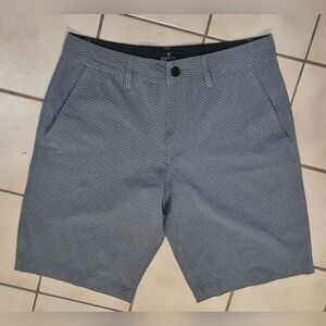 Buffalo David Bitton Tailored Print Shorts — Blue/Grey (30)